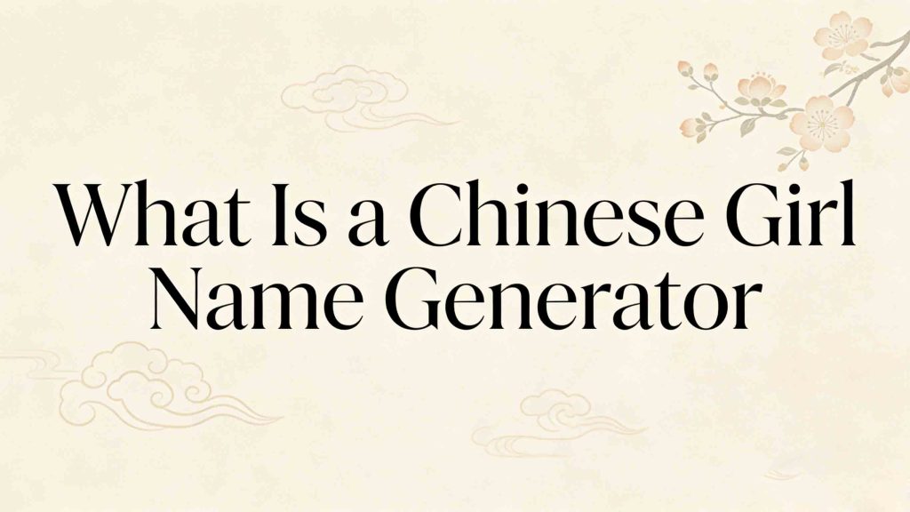 Chinese Girl Name Generator: Names, Meanings & Pinyin 2 What Is a Chinese Girl Name Generator?
