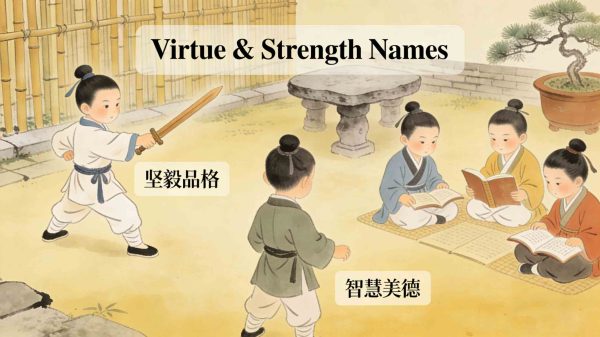 Chinese baby boy name ideas with virtue and strength meanings