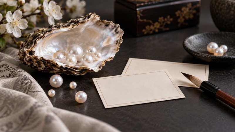 Chinese Names Meaning Pearl: Characters, Pinyin, and Meaning Checks 1 Freshwater pearls and oyster shell beside blank Chinese name study cards