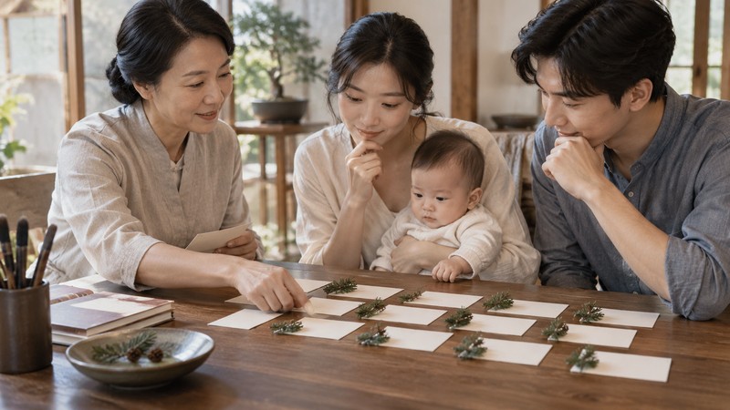 Chinese Baby Names Meaning Pine: Character, Sound, and Family Context 3 Naming consultant shortlisting pine-related Chinese name ideas