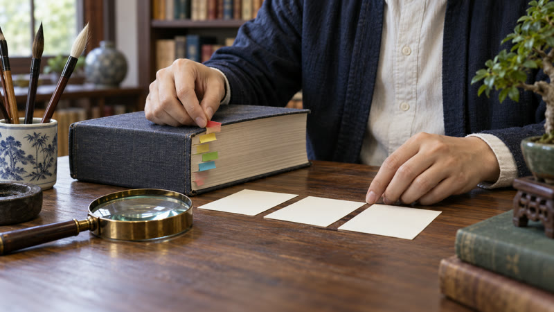 Rui Chinese Name Meaning: Characters, Tones, and Context 3 A researcher checks blank name options against a reference book